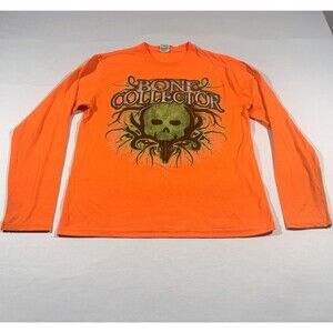 Paramount Outdoors Bone Collector Neon Orange T-shirt Hunter Poly Mens LS Sz M